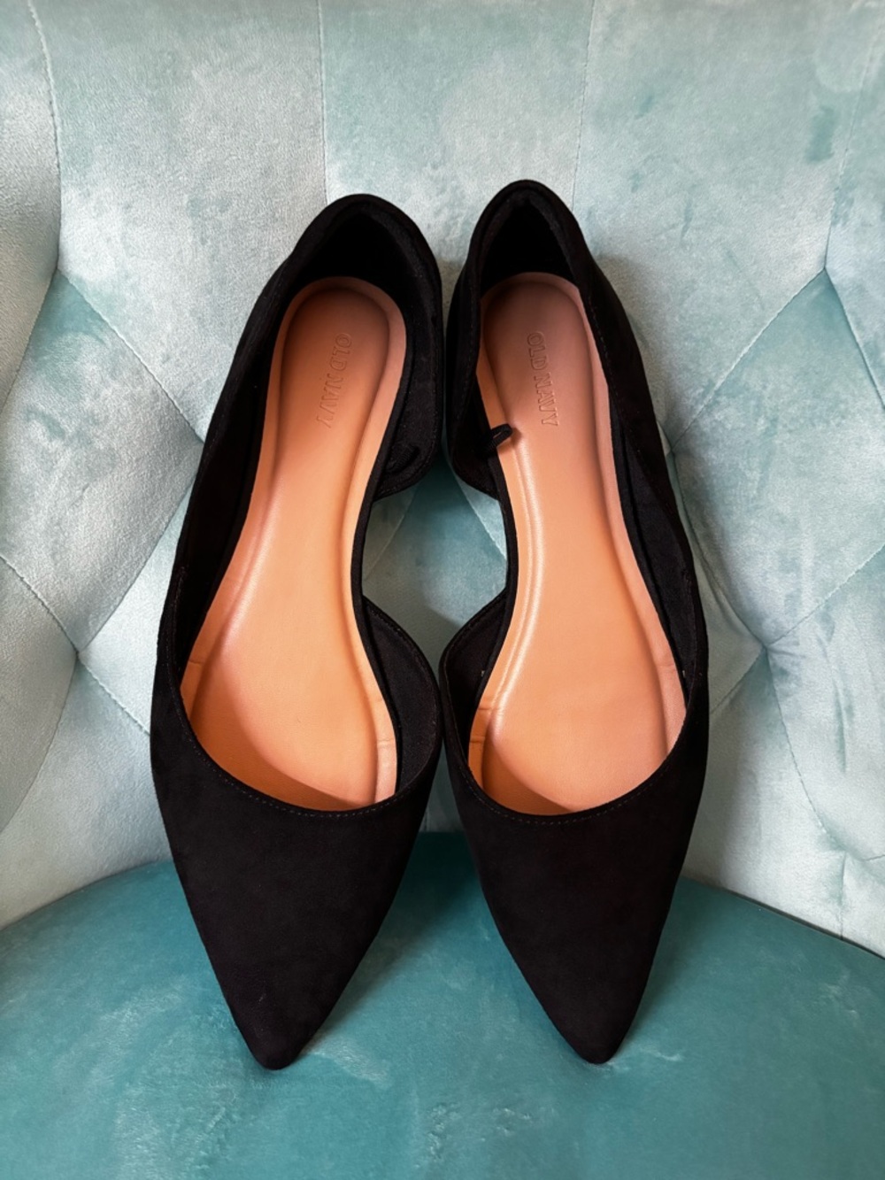 Old Navy Black Suede Pointed Flats Size 11